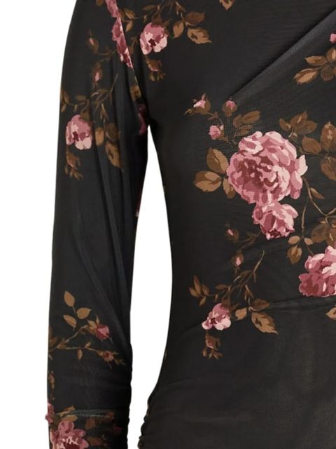 Reformation floral-pattern ruched dress - Black - zdjęcie produktu nr 2