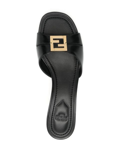 FENDI Ffold 55mm leather mules - Black