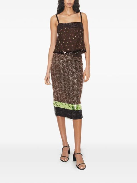 Tory Burch embellished lace skirt - Brown - zdjęcie produktu nr 2