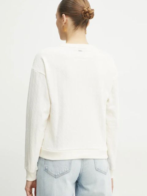 Armani Exchange bluza damska kolor beżowy wzorzysta 8NYMLG YJE5Z