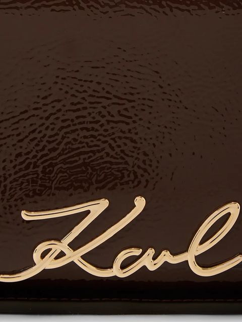 Karl Lagerfeld torebka skórzana K/SIGNATURE kolor bordowy A4W30041