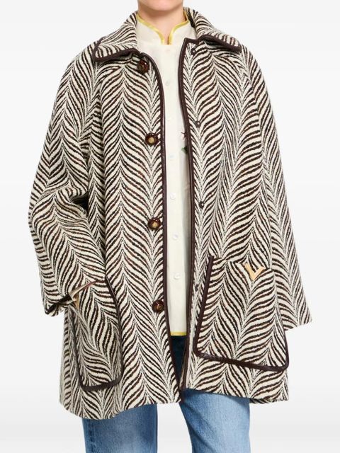 Valentino Garavani patterned button coat - Neutrals - zdjęcie produktu nr 1