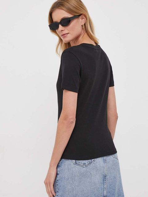 Tommy Hilfiger t-shirt bawełniany damski kolor czarny WW0WW40584