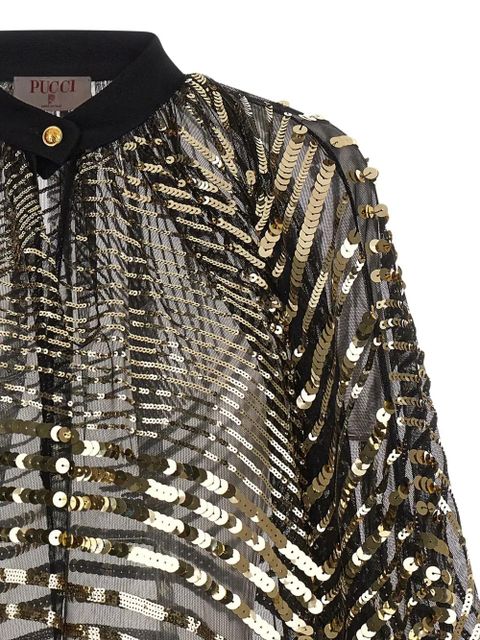 PUCCI Iride sequin-embellished blouse - Black