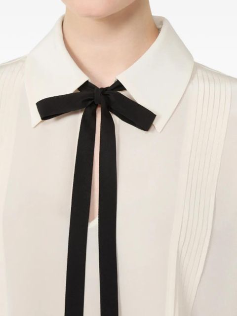 Max Mara MStcolono tie-detail pleated shirt - Neutrals