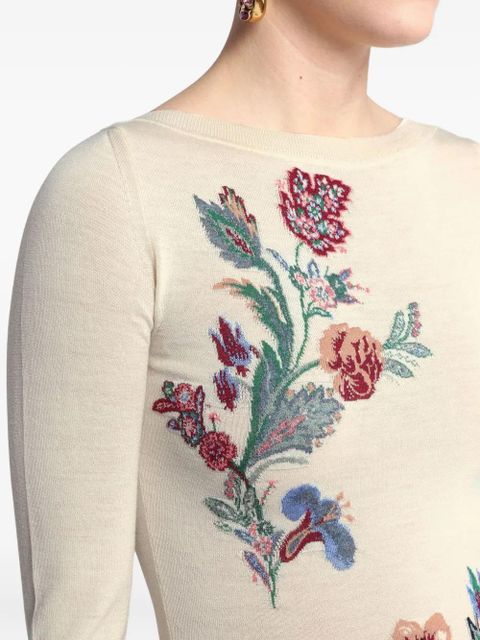 ETRO floral-jacquard sweater - Neutrals