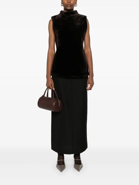 TOTEME shearling-panel top - Brown