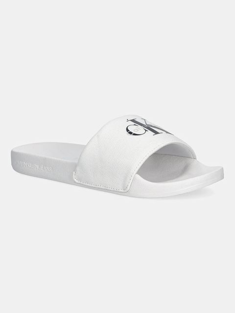 Calvin Klein Jeans klapki SLIDE MONOGRAM WN LOGO CK damskie kolor biały YW0YW01967 - zdjęcie produktu nr 1