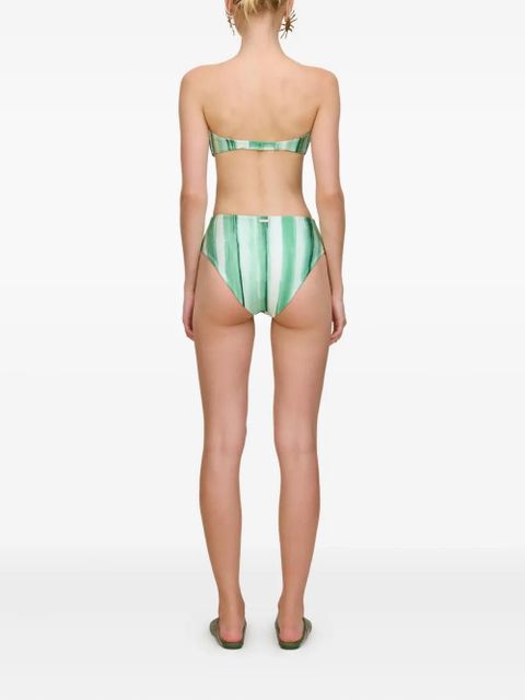 Cult Gaia Oswin painted-stripe bikini top - Green
