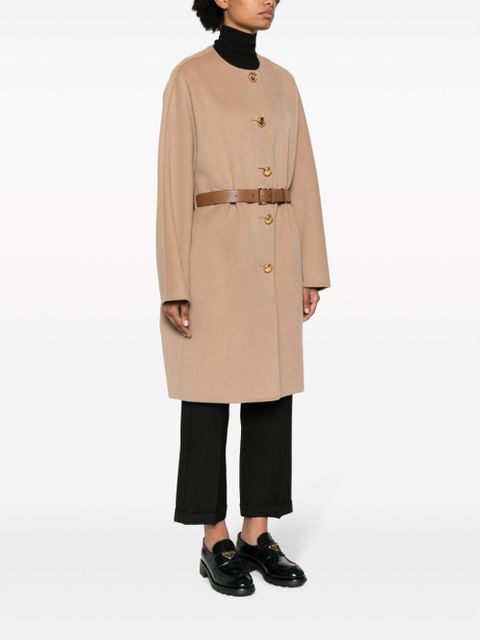 Prada single-breasted belted coat - Neutrals