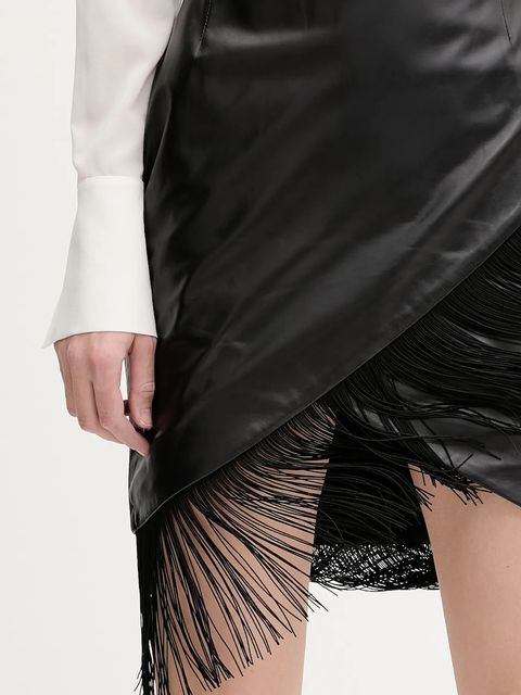 IRO spódnica skórzana kolor czarny mini prosta WM31NEELA