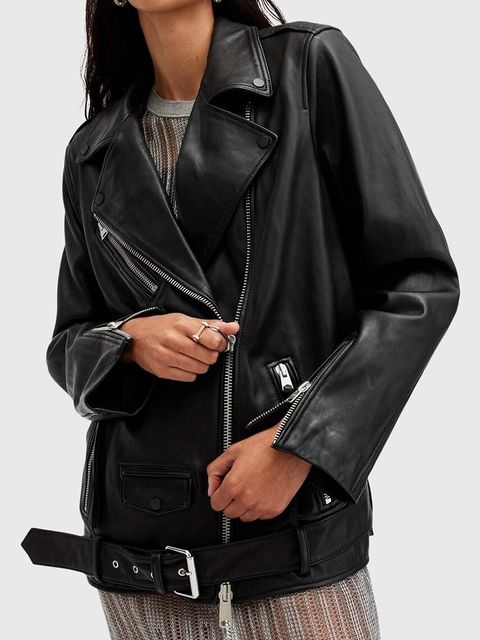 AllSaints kurtka skórzana BILLIE damska kolor czarny przejściowa W091LB