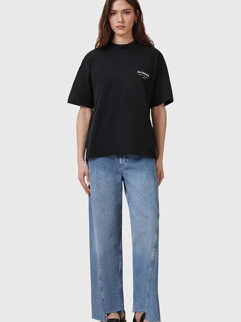 AllSaints t-shirt bawełniany damski kolor czarny W202JC