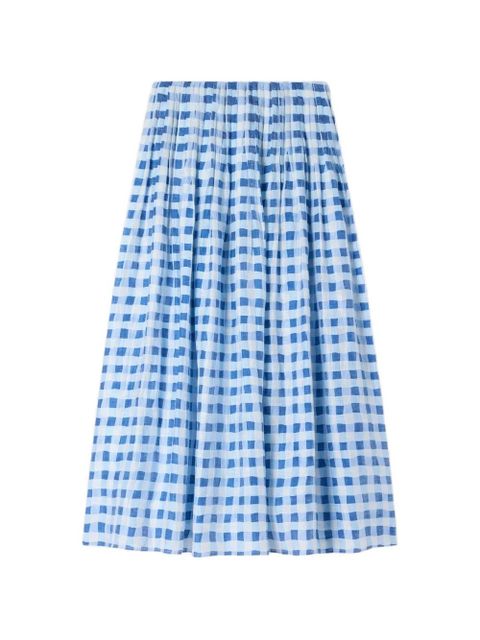 SANDRO check-pattern Gingham long skirt - White - zdjęcie produktu nr 1