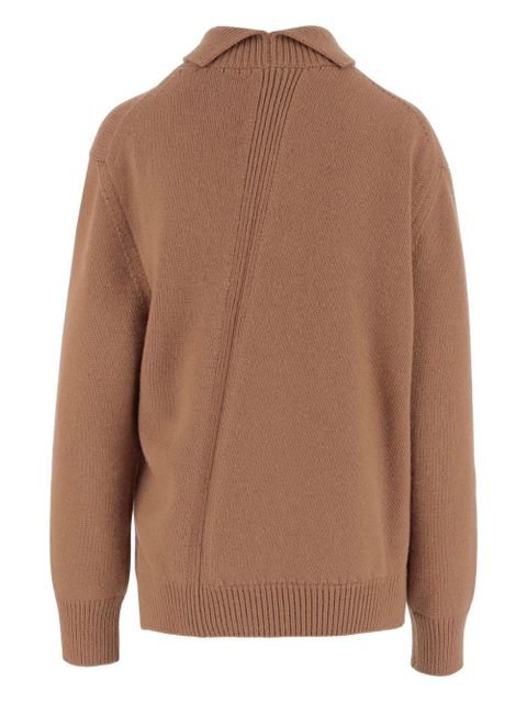 Jil Sander high-neck asymmetrical sweater - Brown