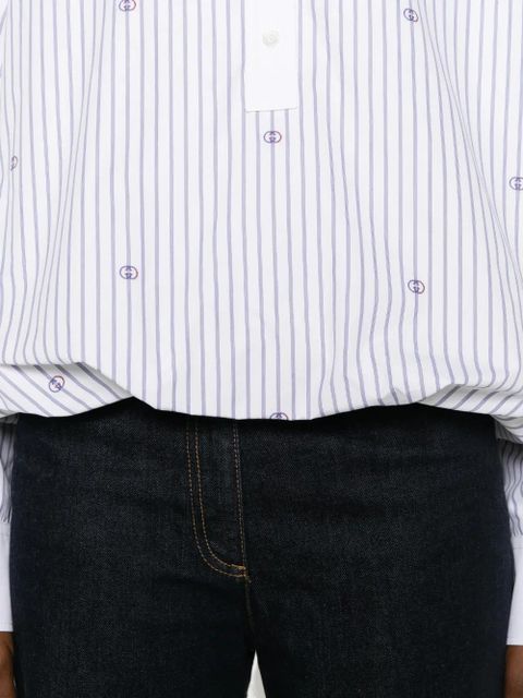 Gucci striped embroidery blouse - White