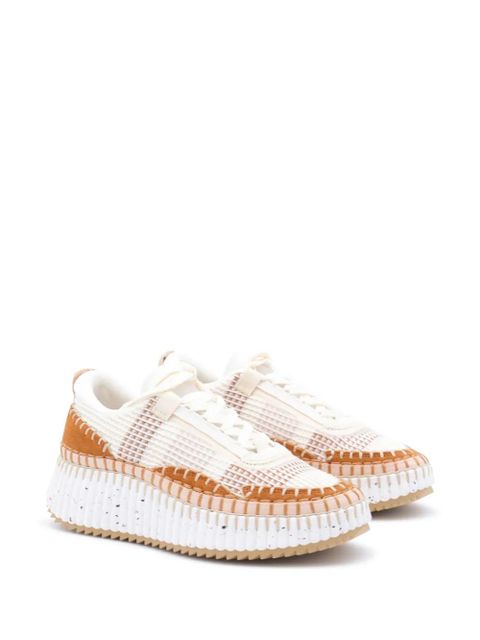 Chloé Nama textured-sole lace-up sneakers - White