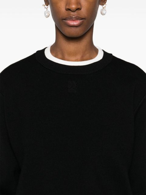 SANDRO logo-embroidered crew-neck jumper - Black