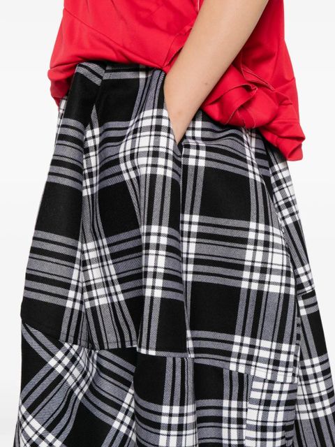 Comme Des Garçons plaid skorts - White