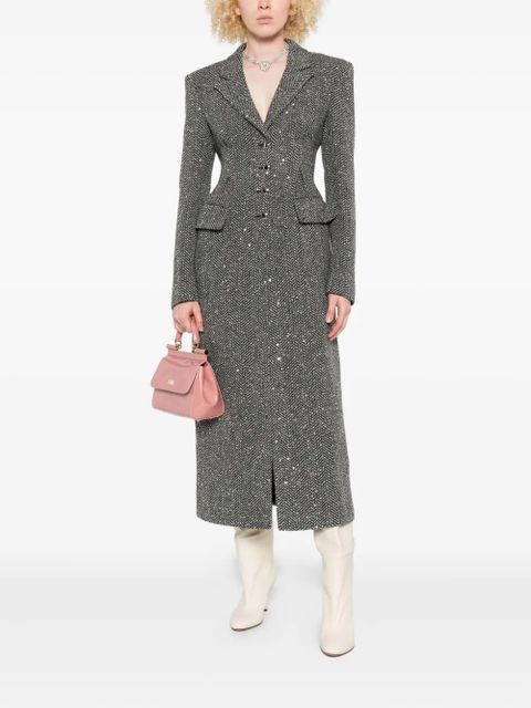 Alessandra Rich sequin tweed coat - Grey