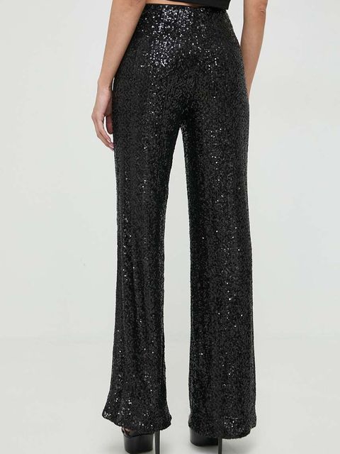 Guess spodnie SEREH damskie kolor czarny szerokie high waist W4RB02 KBX10