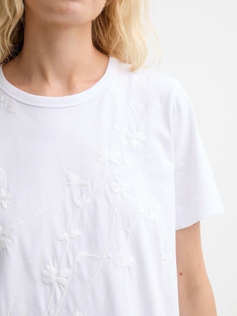 MUNTHE t-shirt bawełniany PIRIS damski kolor biały 252110525260