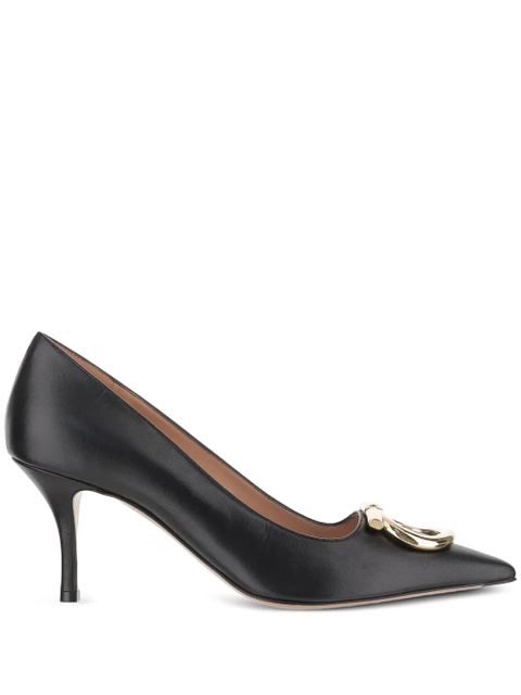 Ferragamo 70mm Maxi Gancini leather pumps - Black - zdjęcie produktu nr 1