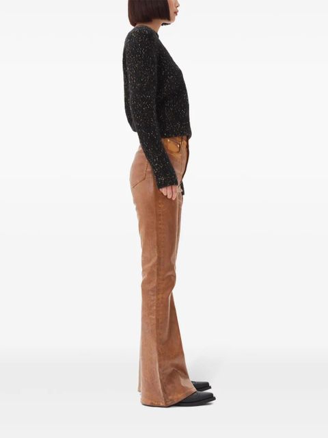 GANNI logo-embroidered crew-neck jumper - Black