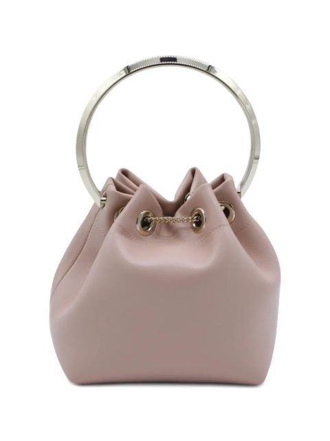 Jimmy Choo Bon Bon ring-handle pearl-charm bucket bag - Pink - zdjęcie produktu nr 2