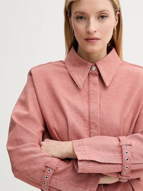 Gestuz koszula damska kolor pomarańczowy slim z kołnierzykiem klasycznym 10909937 - zdjęcie produktu nr 2