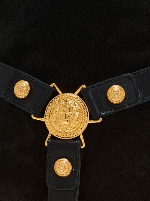 Balmain Eva 95mm suede biker boots - Black