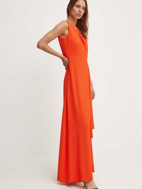 Sandro Ferrone sukienka kolor pomarańczowy maxi rozkloszowana SFS21XBDTOKIO