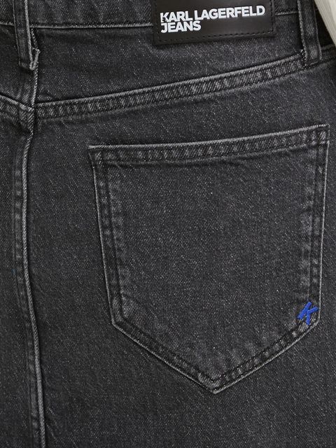 Karl Lagerfeld Jeans spódnica jeansowa kolor szary midi prosta A1W12008