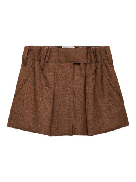Prada elastic-waistband mini skirt - Brown - zdjęcie produktu nr 1