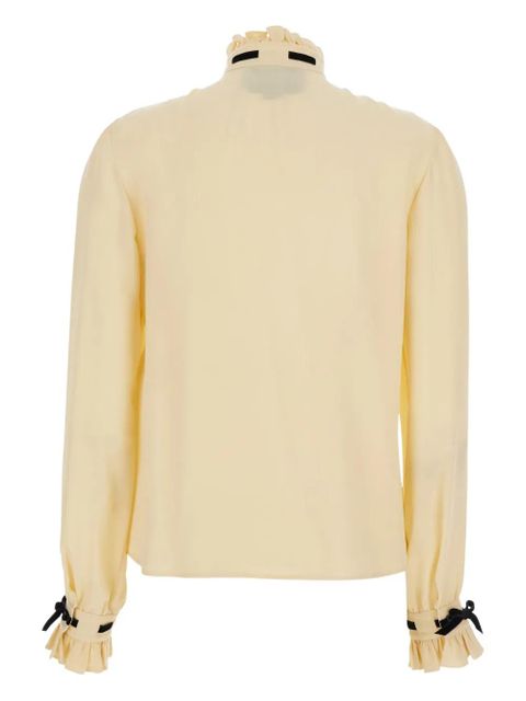 Valentino Garavani ruffled high-neck shirt - Neutrals - zdjęcie produktu nr 2