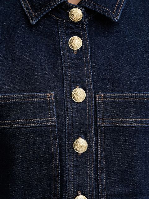 Dkny sukienka jeansowa kolor granatowy mini prosta DJ5D9126