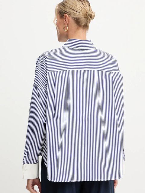 Weekend Max Mara koszula bawełniana ARTURO damska kolor granatowy relaxed z kołnierzykiem klasycznym 2525116042600 - zdjęcie produktu nr 2