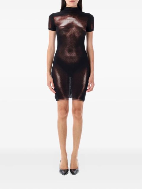 Jean Paul Gaultier mesh body-print mini dress - Brown - zdjęcie produktu nr 1