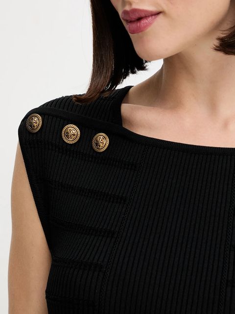 Guess top EVANGELINE damska kolor czarny gładka W5YR12 Z0130