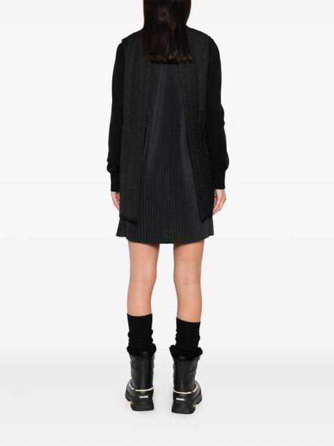 Moncler quilted pleated mini dress - Black
