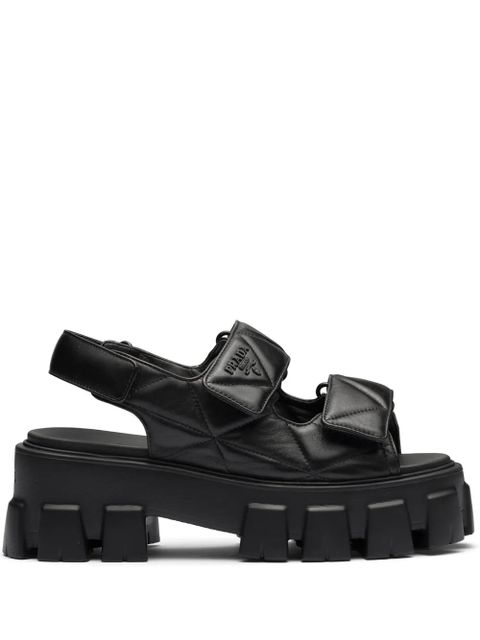 Prada Monolith quilted leather sandals - Black - zdjęcie produktu nr 1