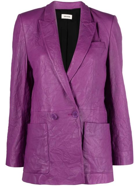 Zadig&Voltaire Visco crinkled leather blazer - Purple - zdjęcie produktu nr 1