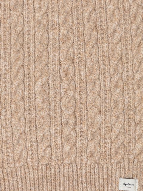 Pepe Jeans szalik z domieszką wełny damski kolor beżowy gładki PL0600004 - zdjęcie produktu nr 2