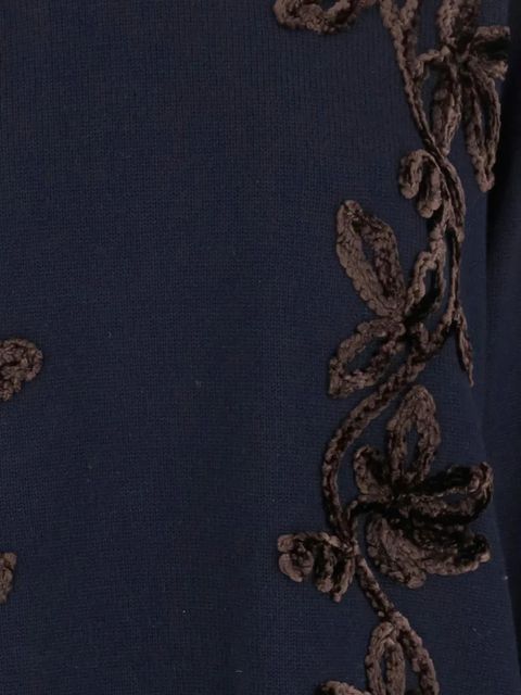 Jil Sander floral-embroidered sweater - Blue