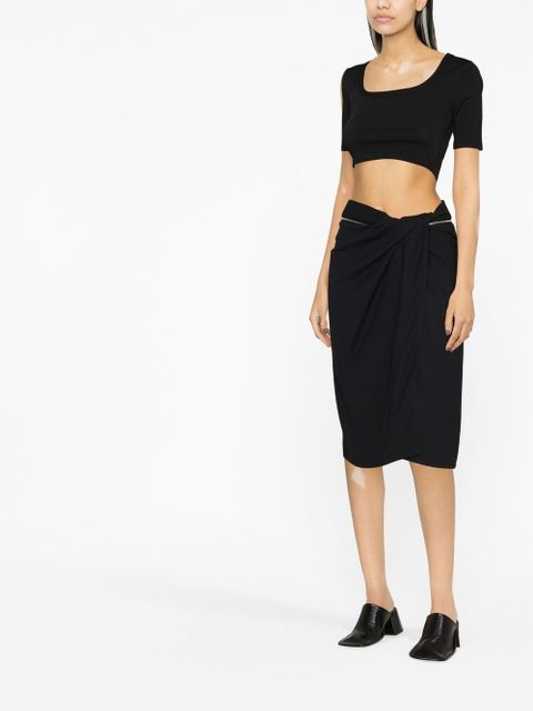 Jacquemus Bodri gathered midi skirt - Black
