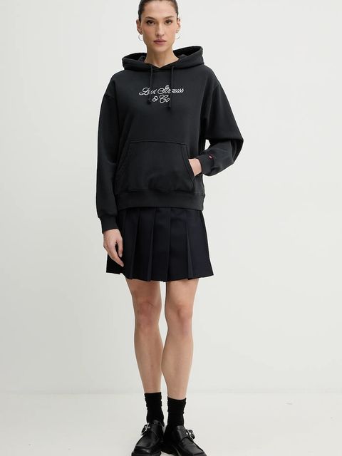 Levi's bluza bawełniana damska kolor szary z kapturem gładka A7296