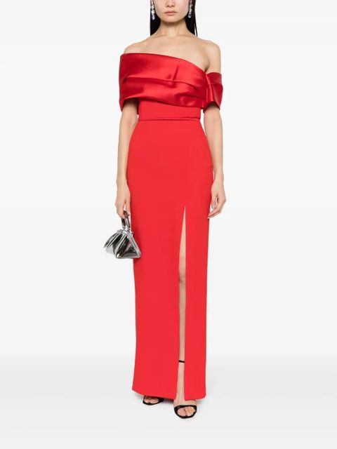 Solace London Alexis off-shoulder gown - Red - zdjęcie produktu nr 2