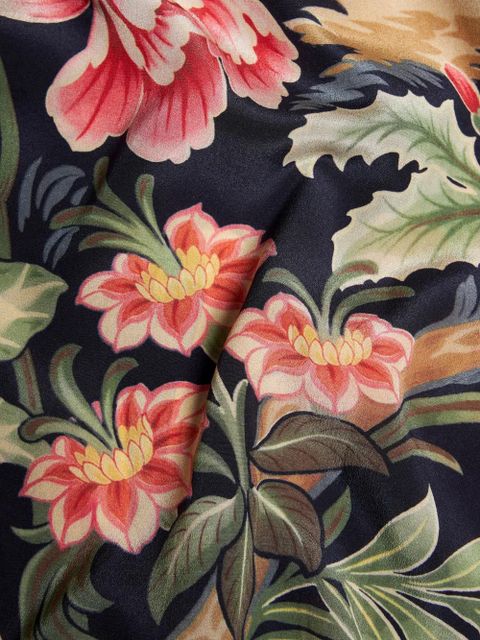 ETRO floral-print crepe-de-chine dress - Blue