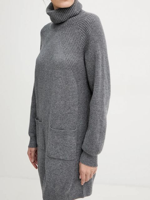 Liu Jo sukienka wełniana kolor szary mini prosta MF5063 MS009