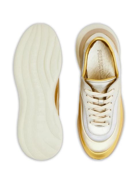 Ferragamo rainbow stripe sneakers - Gold